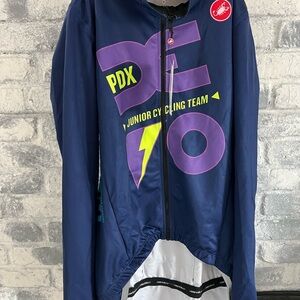 Castelli Cycling Jersey Jacket size M Blue Performance Jacket with Bold Graphics